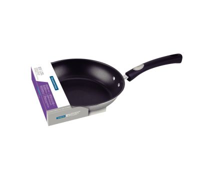 Tramontina Solar Silicone Stainless Steel Shallow Frying Pan With Tri-Ply Base, Interior Non-Stick Coating And Silicone Handle, 20cm 1.3l