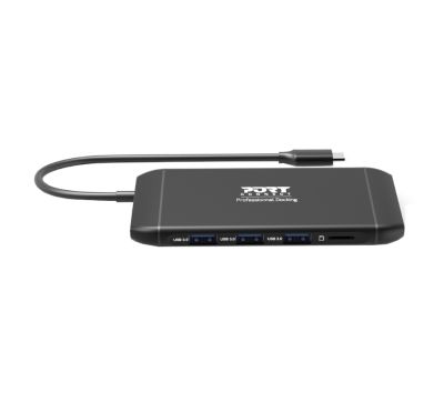 Port USB Type-C 4 x USB3.1|1 x Aux|Micro+SD Card Reader|1 x RJ45|1 x HDMI|1 x VGA|1 x Type-C PD Dock 100W - Black