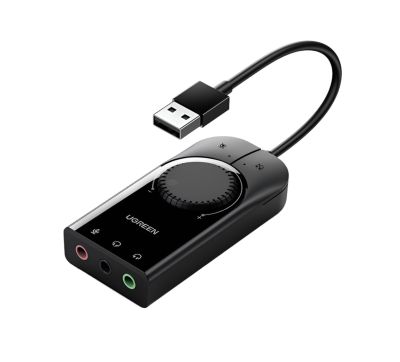 UGREEN CM129-40964 USB-A to 3.5mm External Stereo Sound Adapter - Black