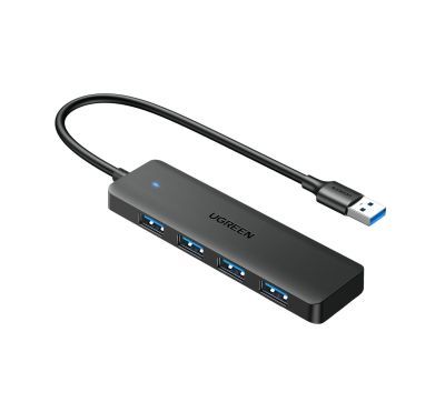 UGREEN 4-in-1 USB 3.0 Hub - High-Speed 5Gbps Data Transfer - Grey
