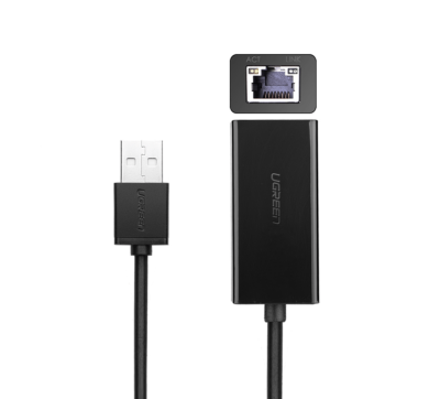 UGREEN CR110 Ethernet Adapter | USB 2.0 to RJ45 - Black