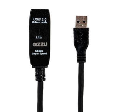 Gizzu USB 3.0 Active Extension Cable 5m - Black