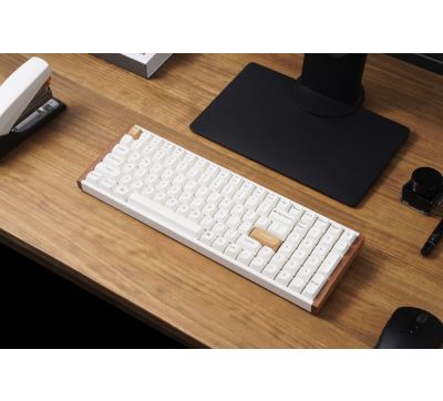 Keychron K4 HE 96 Magnetic Switch Hot-Swap RGB Wireless Keyboard – White (Wood + Aluminium)