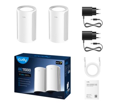 Cudy BE11000 Wi-Fi7 Tri-band Mesh Wi-Fi System - 2 Pack