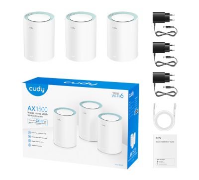 Cudy AX1500 Gigabit Mesh Wi-Fi 6 System – 3 Pack