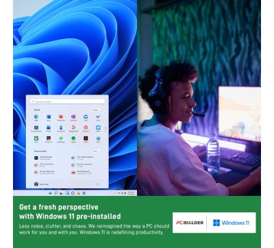 PCBuilder Intel i5-12400 OFFICE MASTER Core Windows 11 Pro Desktop PC