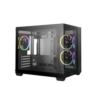 Deepcool CG330 3F Panoramic Dual-Chamber Micro-ATX Gaming Chassis - Black