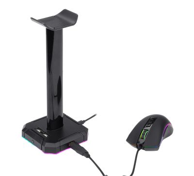 Redragon HA300 Scepter Pro RGB Headset Stand with USB Hub (4 x USB 2.0, RGB Lighting)
