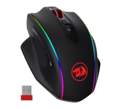 REDRAGON VAMPIRE ELITE Wireless 16000DPI|8 Button|Ergonomic Design|P3335 Optical Sensor|Type-C Cable|RGB Backlit Gaming Mouse - Black