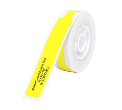 NIIMBOT D11/D110/D101/H1S Thermal Label 12.5x74mm - 65 Labels Per Roll - Yellow for Cable